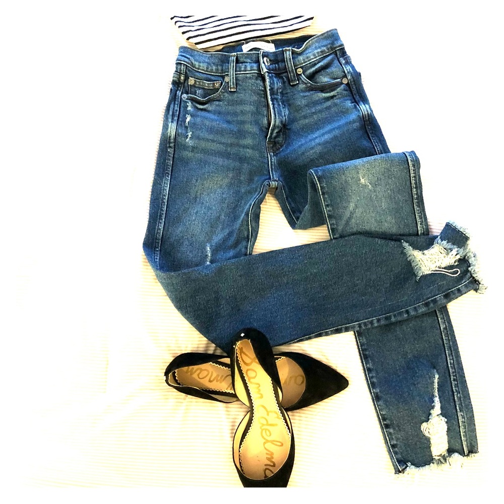 GAP | distressed | raw hem | jeans | high rise